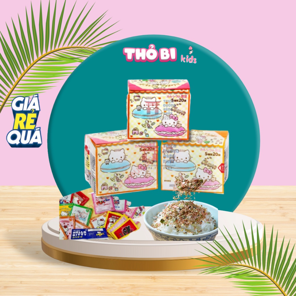 Gia Vị Rắc Cơm HELLO KITTY Cho Bé Từ 1 Tuổi (5 Vị, 20 Gói)