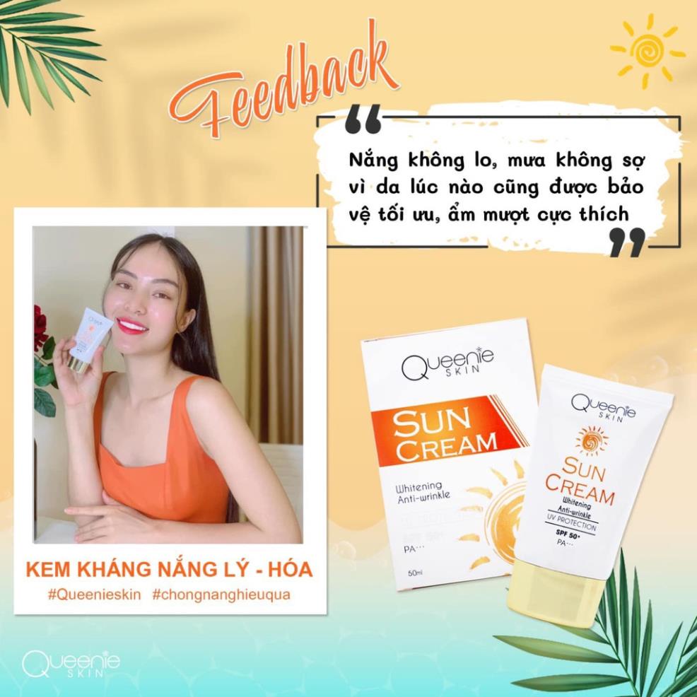 [Tặng Mặt Nạ Ngủ] Kem Chống Nắng Queenie Skin Chính Hãng - Kem Kháng Nắng Lý Hóa Queenie Skin Queenie Skin