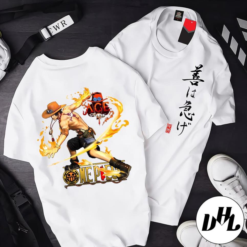 Áo thun nam nữ chữ hình ACE, Áo thun Anime Manga truyện tranh naruto Unisex Nam Nữ