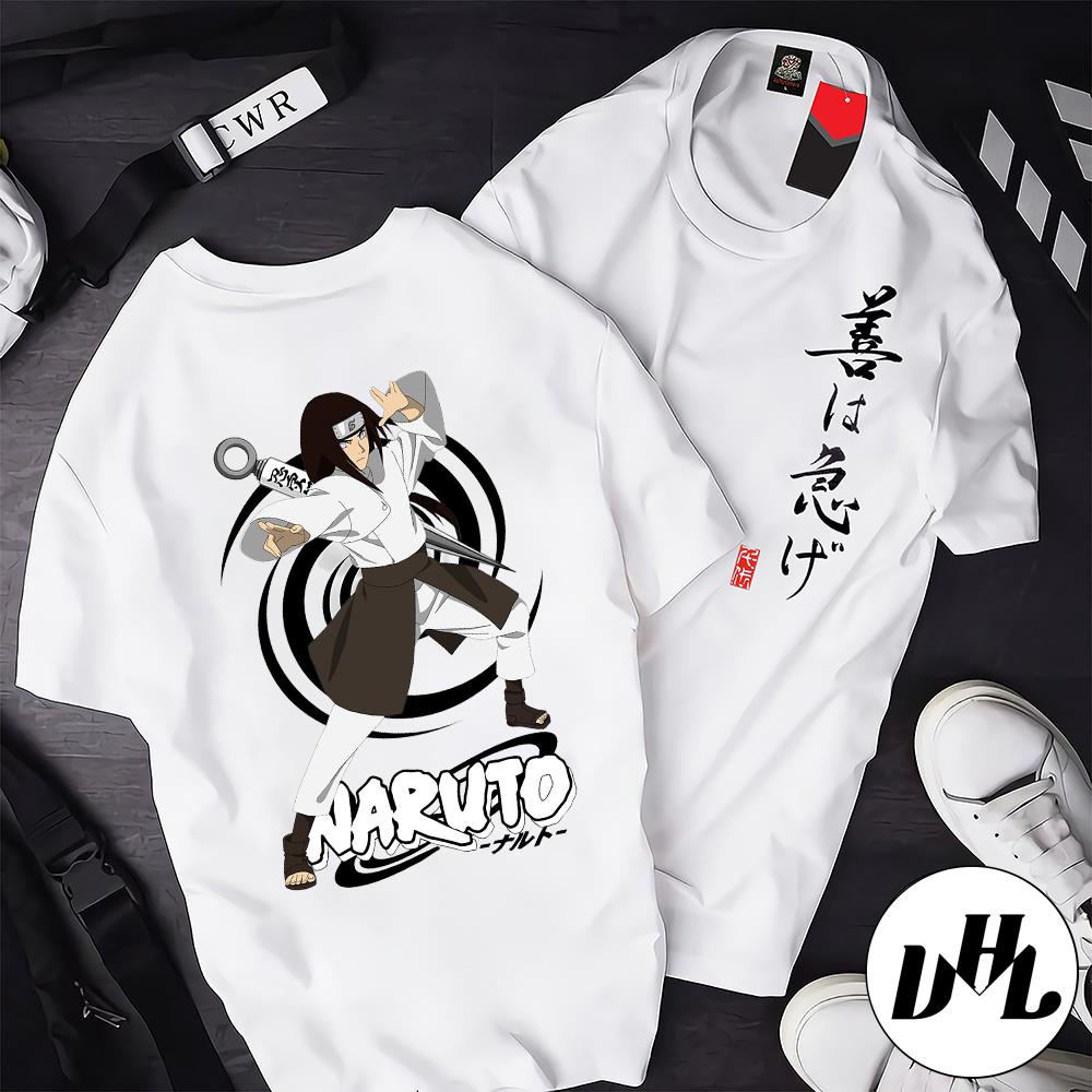 Áo thun nam nữ chữ hình Negi Hyuga, Áo thun Anime Manga truyện tranh naruto Unisex Nam Nữ