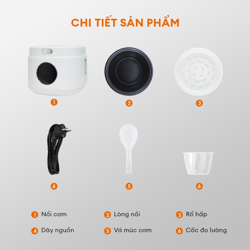 Nồi cơm điện tử cảm ứng thông minh Gaabor RC30T-WH02A 3L, 7 chế độ nấu, thiết kế nắp trong suốt - Hàng chính hãng