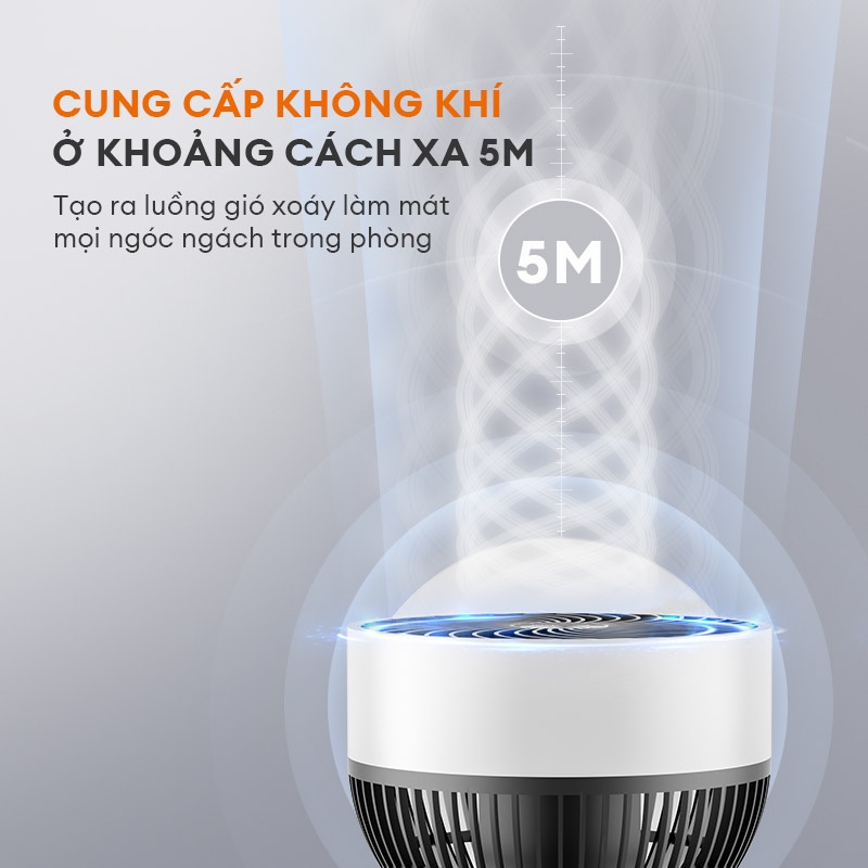 Quạt cây đứng Gaabor GFD-N240A xoay tự động tuần hoàn không khí 3 chế độ gió điều chỉnh lên xuống