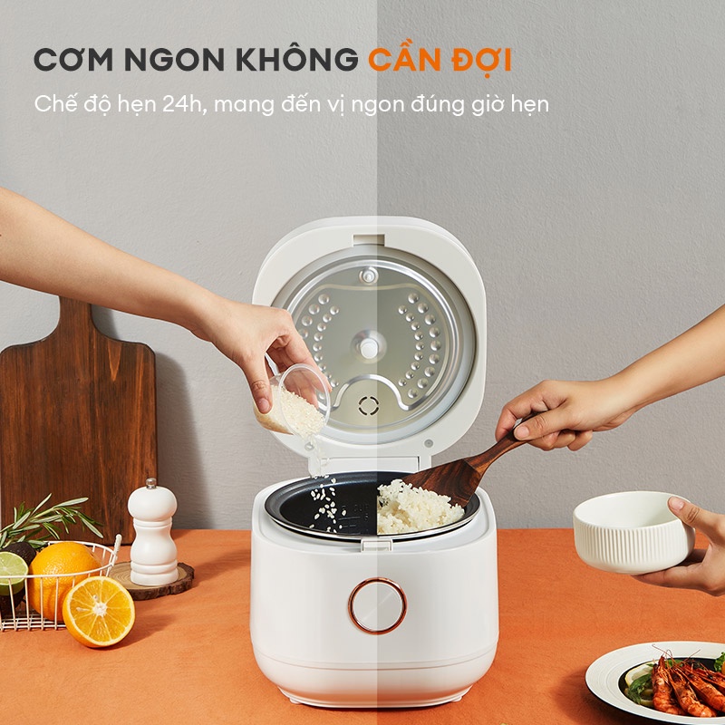 Nồi cơm điện tử GAABOR GR-S30B lòng nồi 1.2L hẹn trước 24h, 9 chế độ nấu - Hàng chính hãng