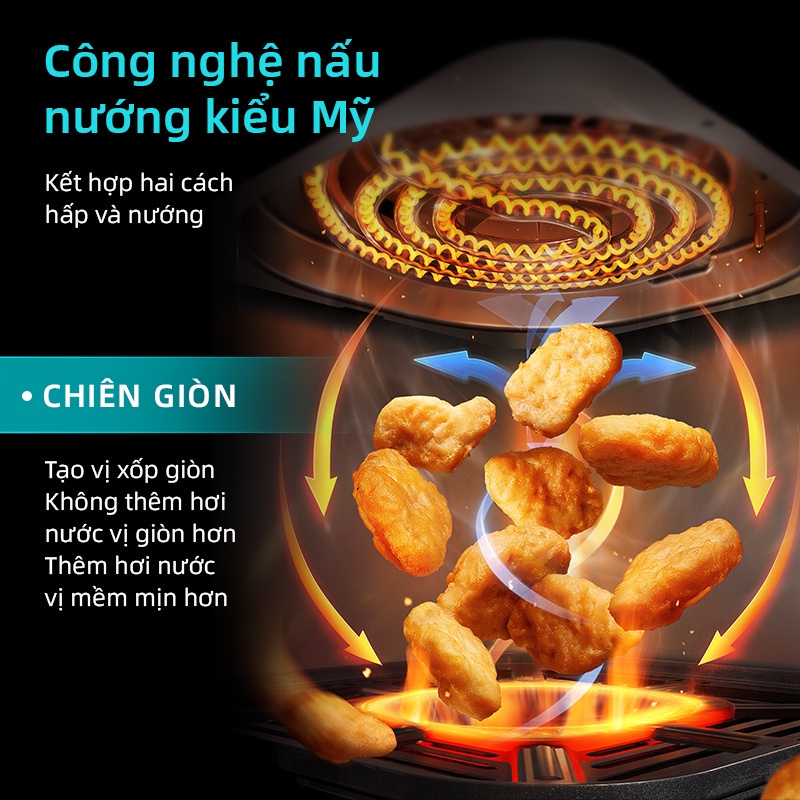 Nồi chiên không dầu GWEICH GWA-45M01 dung tích 4.5L - Thép không gỉ - Hàng chính hãng