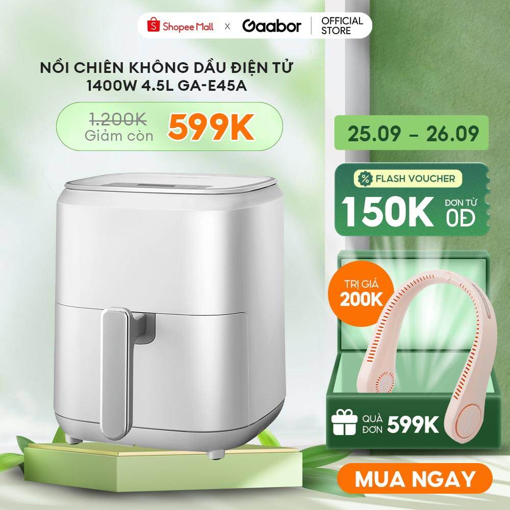 Nồi chiên không dầu điện tử GAABOR GA-E45A dung tích 4,5L công suất 1400W