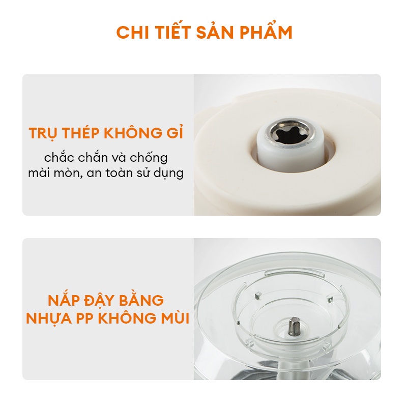 Máy xay thịt thực phẩm đa năng MG20M-WH01A Gaabor công suất 300W, cối thủy tinh, 4 lưỡi dao sắc bén - Hàng chính hãng