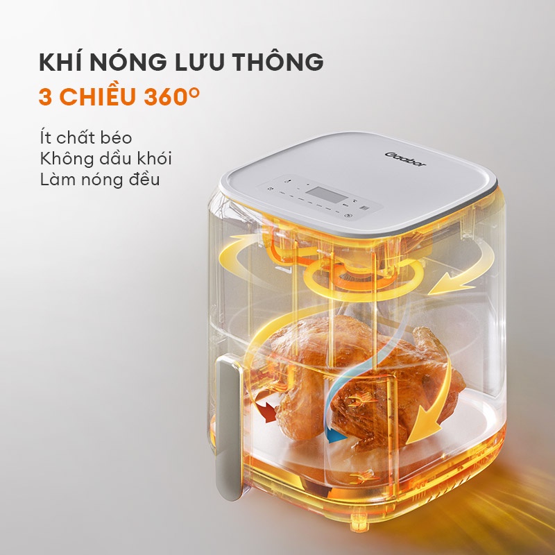 Nồi chiên không dầu điện tử GAABOR GA-E45A dung tích 4,5L công suất 1400W