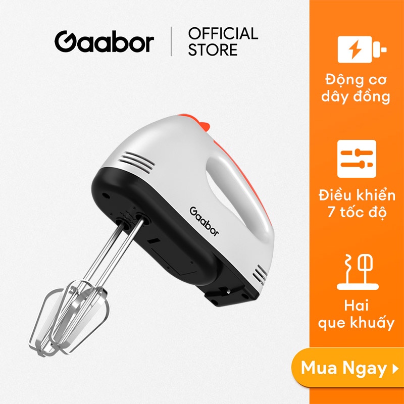 [Hàng tặng không bán] Máy đánh trứng cầm tay GAABOR GE-M01A công suất 100W 7 chế độ đánh trứng  - Hàng chính hãng