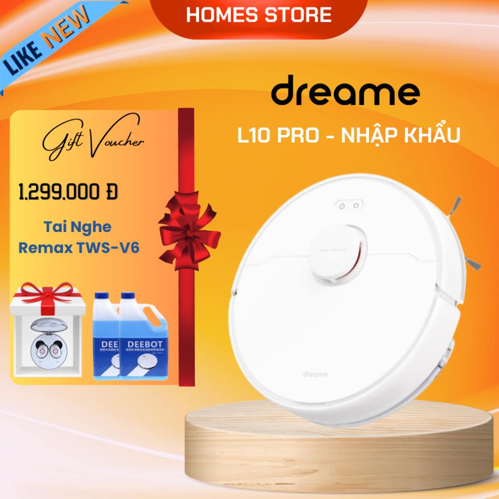 Robot Hút Bụi Lau Nhà Dreame L10 Pro App Tiếng Việt - Lực Hút Mạnh Mẽ 4000 Pa - Hàng Like New
