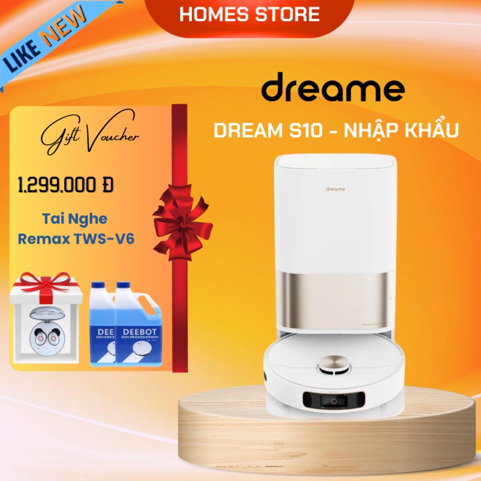 Robot Hút Bụi Lau Nhà Dreame S10 Tự Động Giặt giẻ, Đổ Rác, Sấy Khăn - Bản Nội Địa