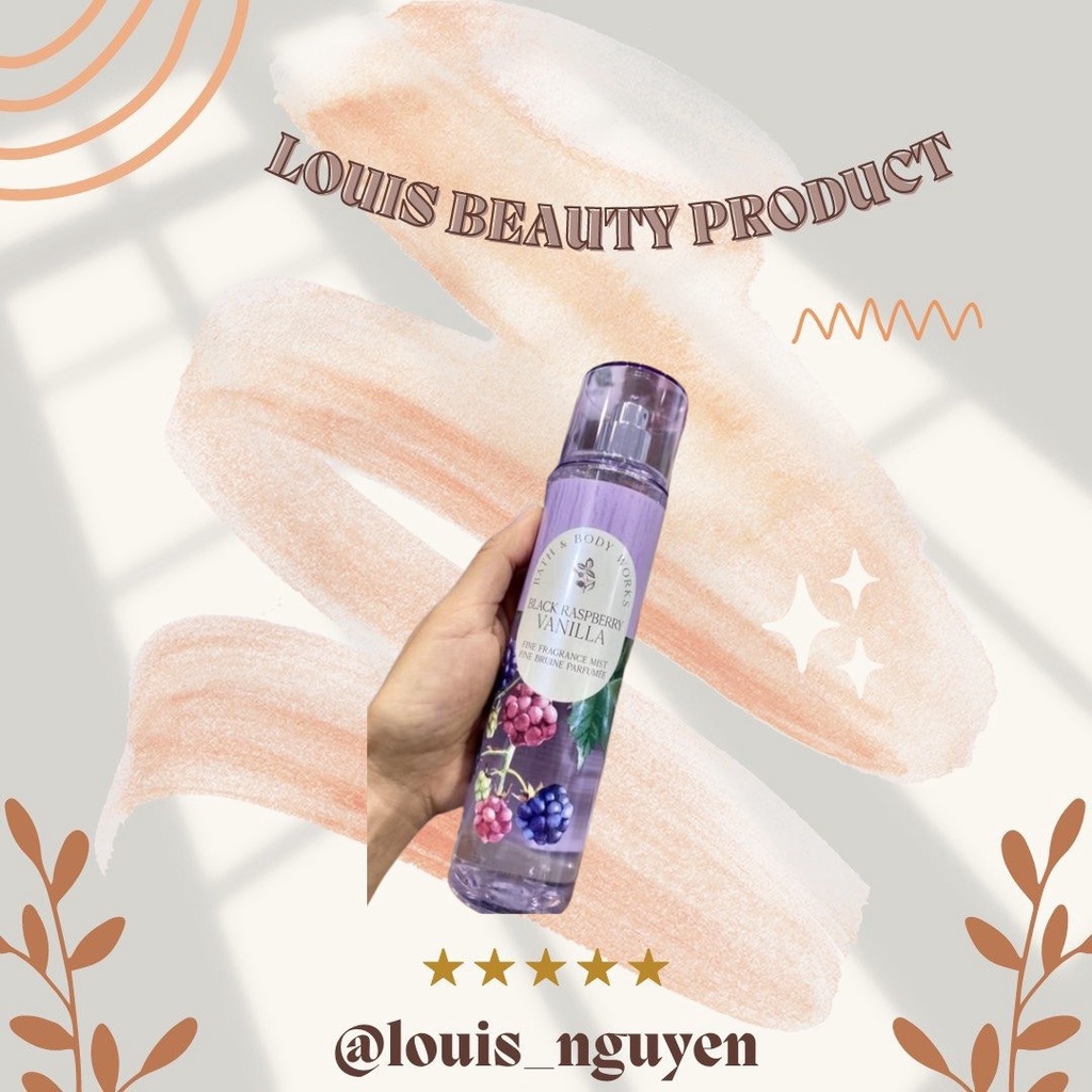 ✨ Xịt thơm Body Mist 𝐁𝐚𝐭𝐡 𝐀𝐧𝐝 𝐁𝐨𝐝𝐲 𝐖𝐨𝐫𝐤𝐬 𝐁𝐥𝐚𝐜𝐤 𝐑𝐚𝐬𝐩𝐛𝐞𝐫𝐫𝐲 𝐕𝐚𝐧𝐢𝐥𝐥𝐚 chiết