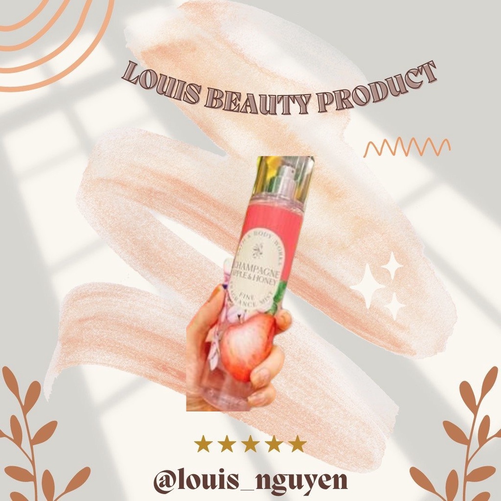 Xịt Thơm Champagne Apple & Honey Bath & Body Works Fragrance Mist