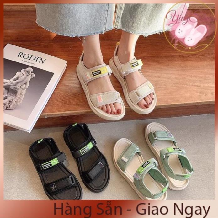 Sandal Nữ Quai Dán FIN Hàn Quốc Quai 3 Màu Hot Trend