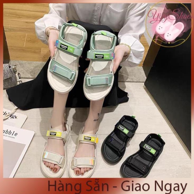 Sandal Nữ Quai Dán FIN Hàn Quốc Quai 3 Màu Hot Trend