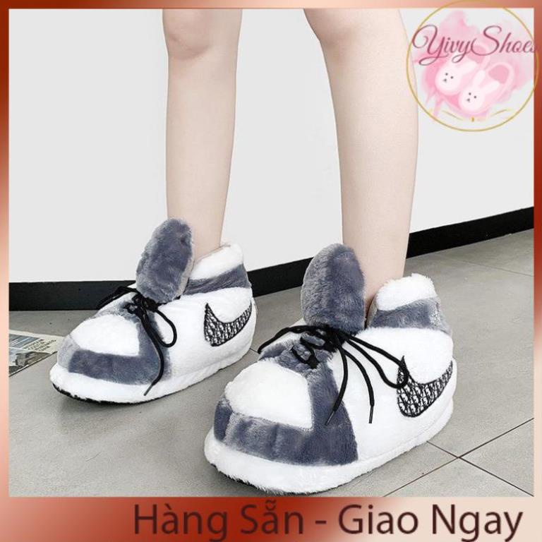 Giày bông mùa đông đi trong nhà ĐẾ CAO SU đi trong nhà và đi ra đường thoải mái