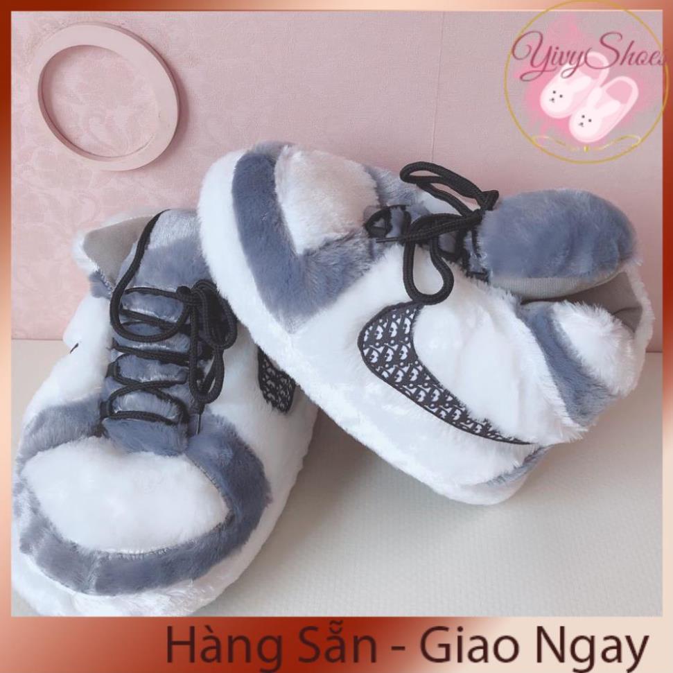 Giày bông mùa đông đi trong nhà ĐẾ CAO SU đi trong nhà và đi ra đường thoải mái