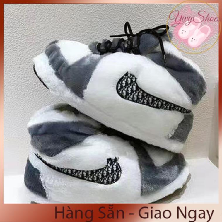 Giày bông mùa đông đi trong nhà ĐẾ CAO SU đi trong nhà và đi ra đường thoải mái