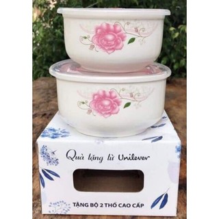 Bộ 2 thố sứ có nắp love