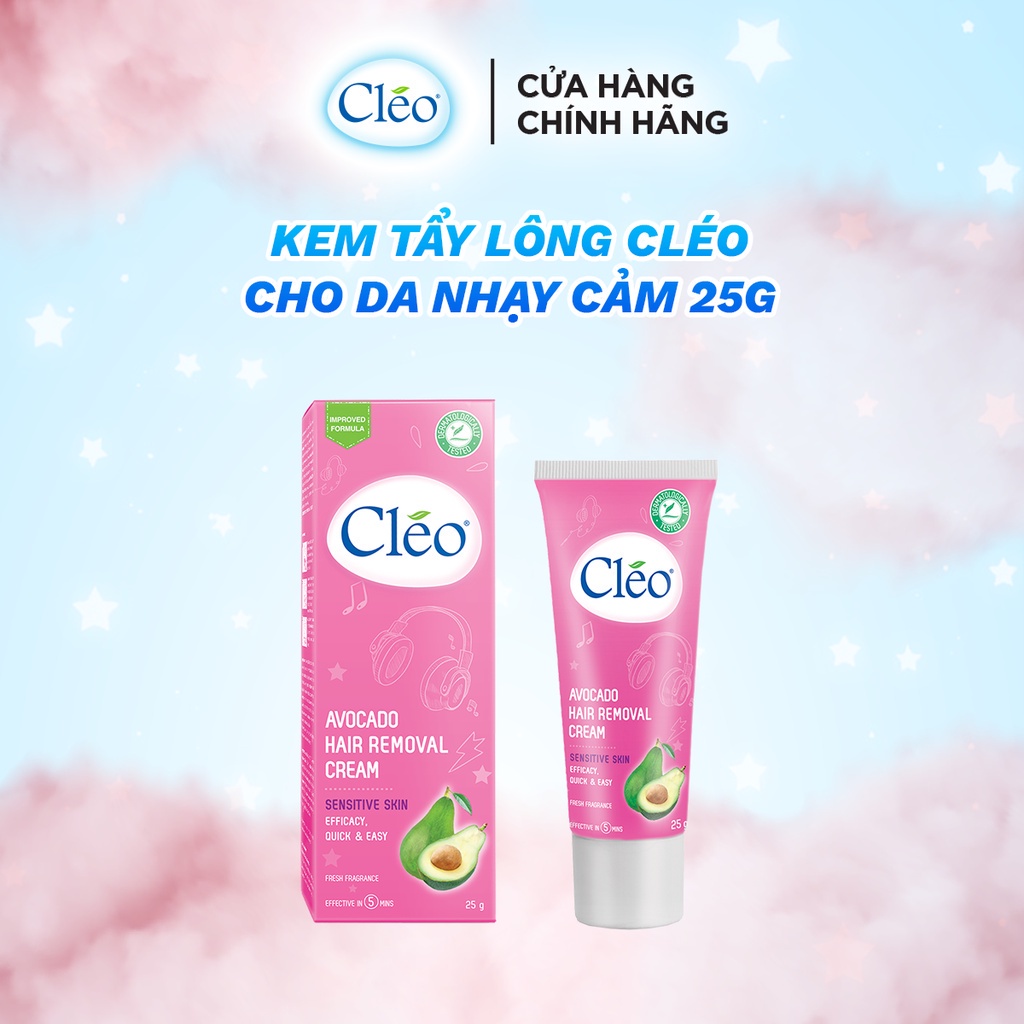 Kem Tẩy Lông Cho Da Nhạy Cảm Cleo Avocado Hair Removal Cream Sensitive Skin 25g