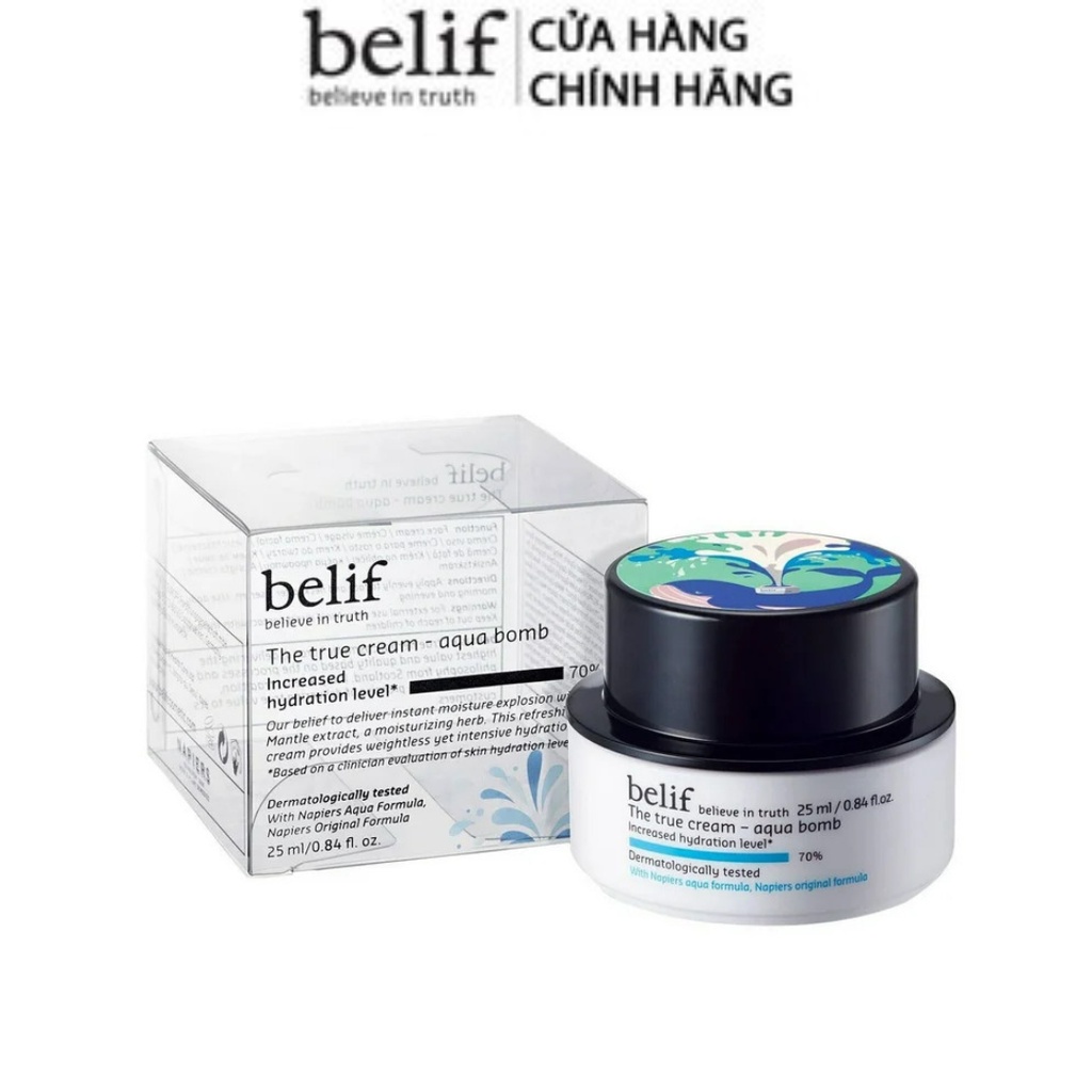 Kem cấp ẩm tức thì dạng gel Belif The True Cream Aqua Bomb - PHIÊN BẢN TIỆN LỢI 25ML