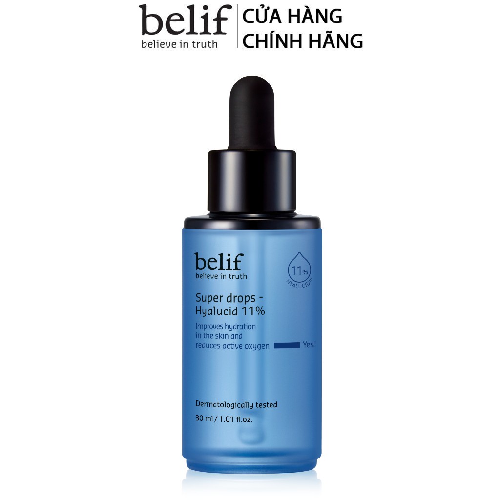 Tinh chất cấp ẩm chuyên sâu chống oxy hóa belif Super Drops Hyalucid 11% 30ml