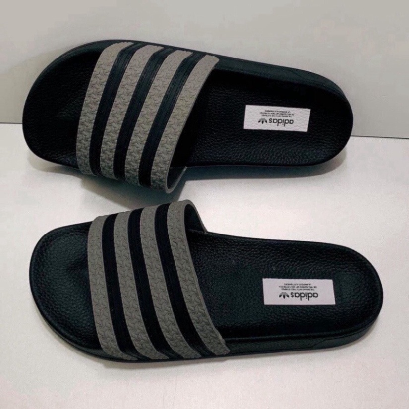 Dép Nam Nữ Quai Ngang adidas, mẫu sọc ngang 2 màu trắng,xám