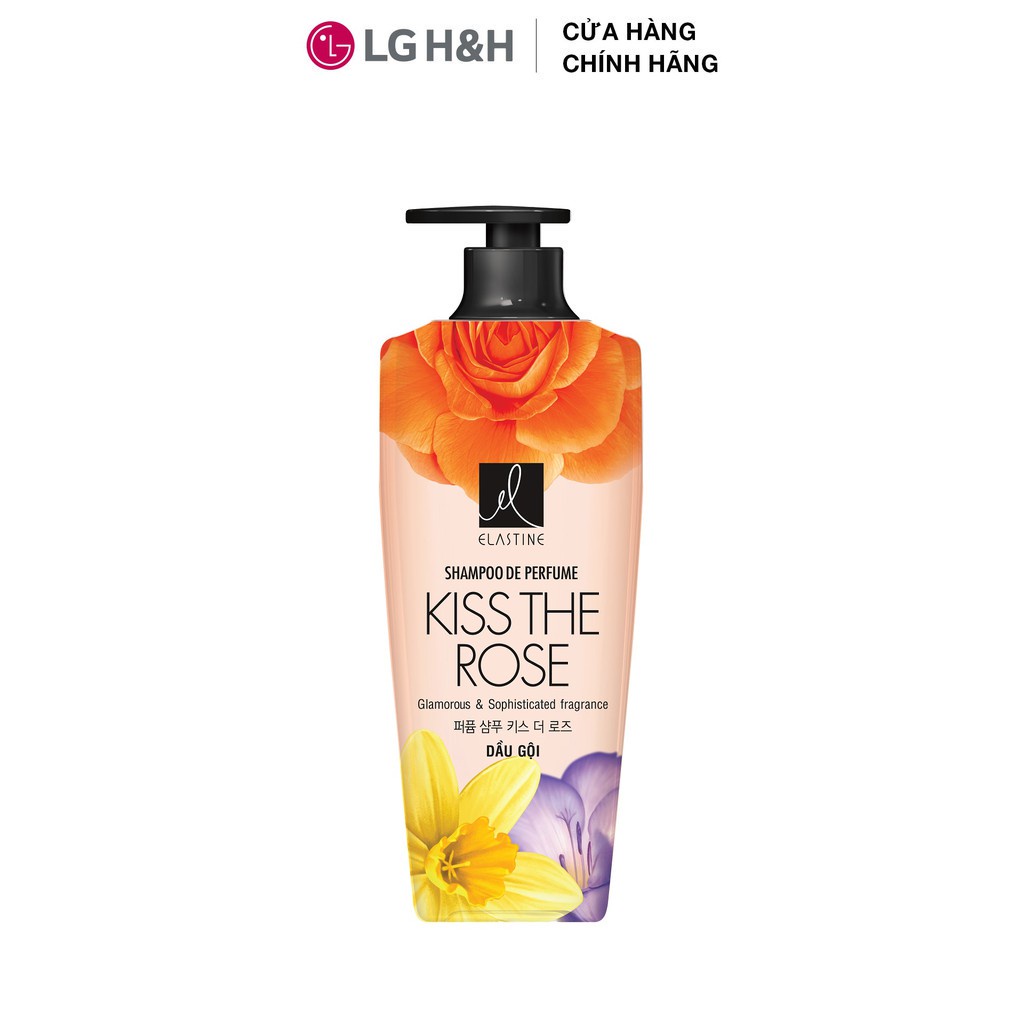 Bộ đôi Dầu gội xả Elastine De Perfume hương nước hoa Kiss the rose 600ml x2