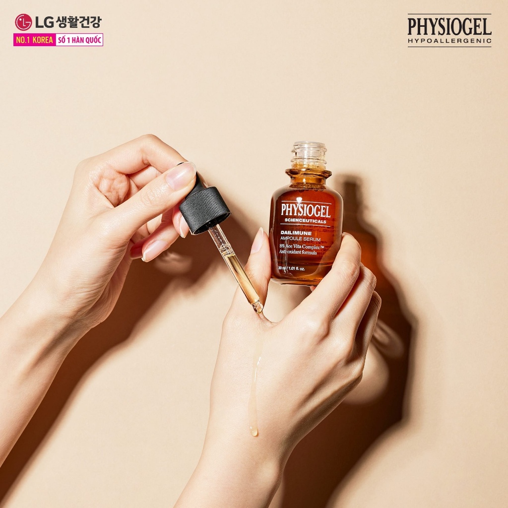 Combo 5 tinh chất dưỡng trắng chống Oxy hóa Physiogel Scienceuticals Dailimune Ampoule Serum 1ml