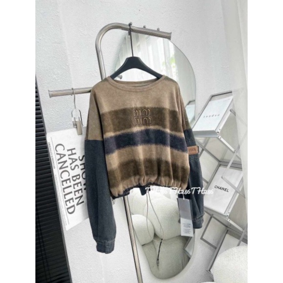 Áo kẻ dây rút eo hàng QCL1 1/10