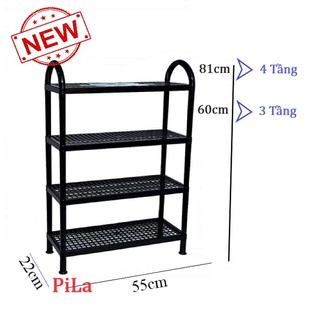 Kệ Dép Nhựa Mẫu Mới 4 Tâng Chất Nhựa Đẹp Chắc Chắn (Lớn Hơn kệ Lưới Phổ Thông)