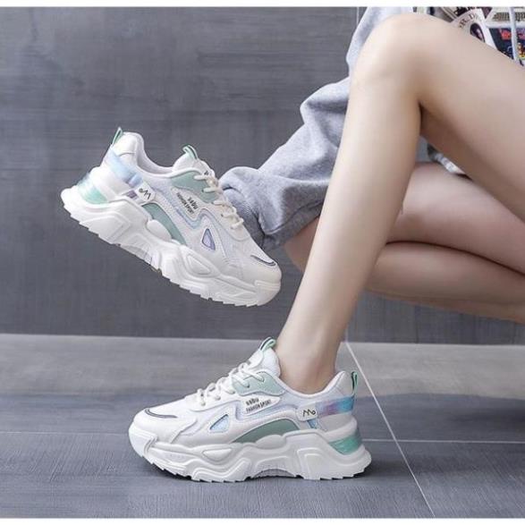 Giày Thể Thao Nữ Màu Trắng Đế Cao 5cm Kiểu Dáng Năng Động Trẻ Trung,Giày Nữ Mẫu Mới Êm Chân Thoáng Khí