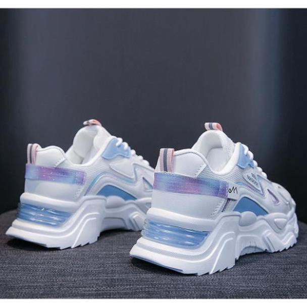 Giày Thể Thao Nữ Màu Trắng Đế Cao 5cm Kiểu Dáng Năng Động Trẻ Trung,Giày Nữ Mẫu Mới Êm Chân Thoáng Khí