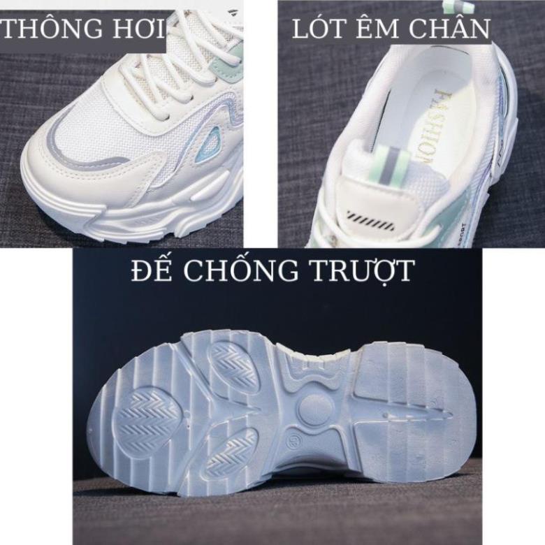 Giày Thể Thao Nữ Màu Trắng Đế Cao 5cm Kiểu Dáng Năng Động Trẻ Trung,Giày Nữ Mẫu Mới Êm Chân Thoáng Khí