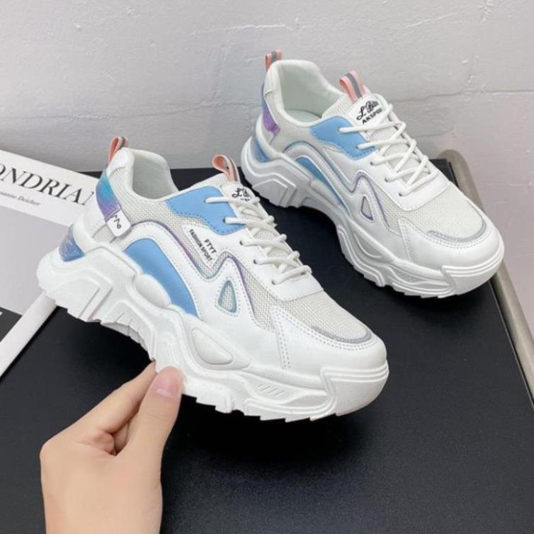 Giày Thể Thao Nữ Màu Trắng Đế Cao 5cm Kiểu Dáng Năng Động Trẻ Trung,Giày Nữ Mẫu Mới Êm Chân Thoáng Khí