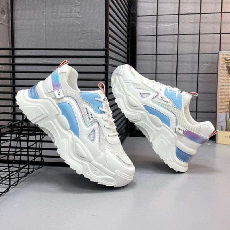 Giày Thể Thao Nữ Màu Trắng Đế Cao 5cm Kiểu Dáng Năng Động Trẻ Trung,Giày Nữ Mẫu Mới Êm Chân Thoáng Khí