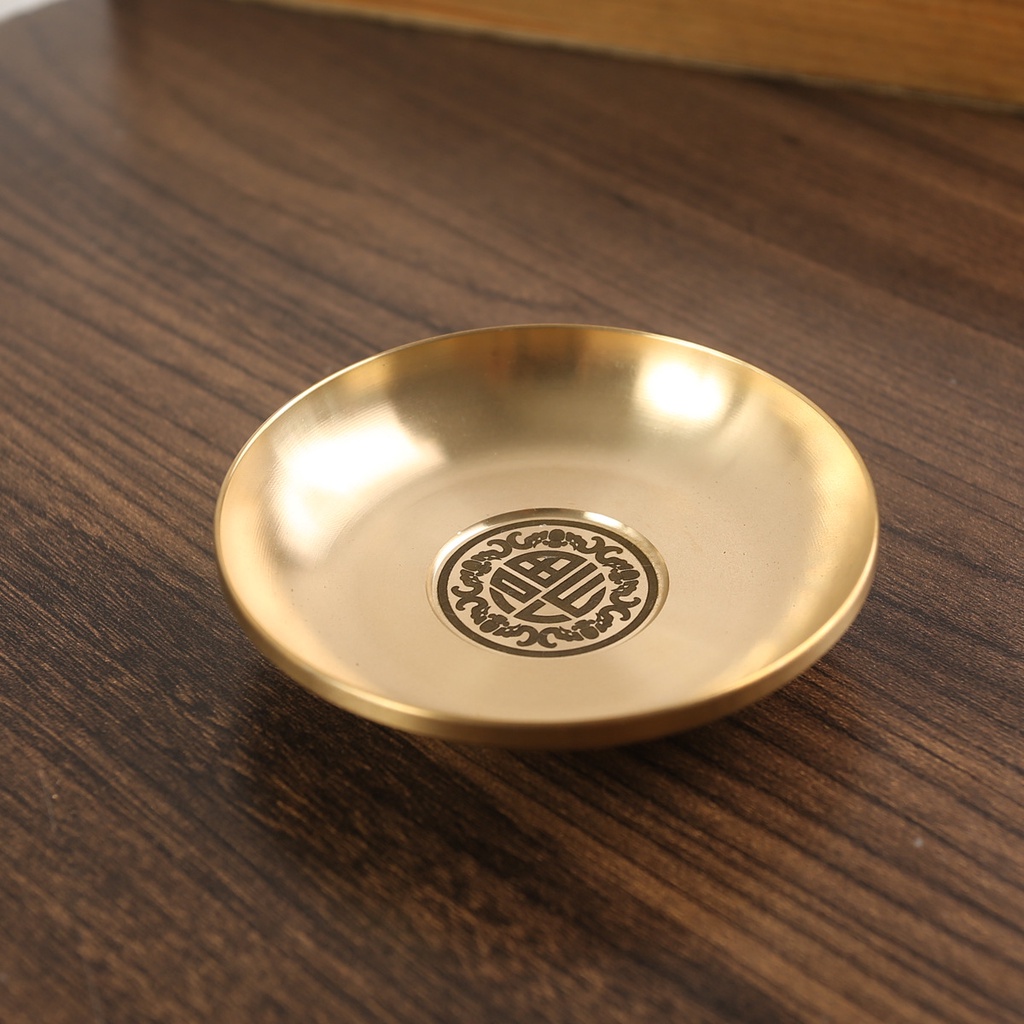 Ly trà 02219 đóng bát 3 màu khoảng 110ml vàng, bát trà đồng trang trí cho hàng thủ công mỹ nghệ, bát trà trăm cây gạt gạo bằng trà nguyên chất bằng đồng.