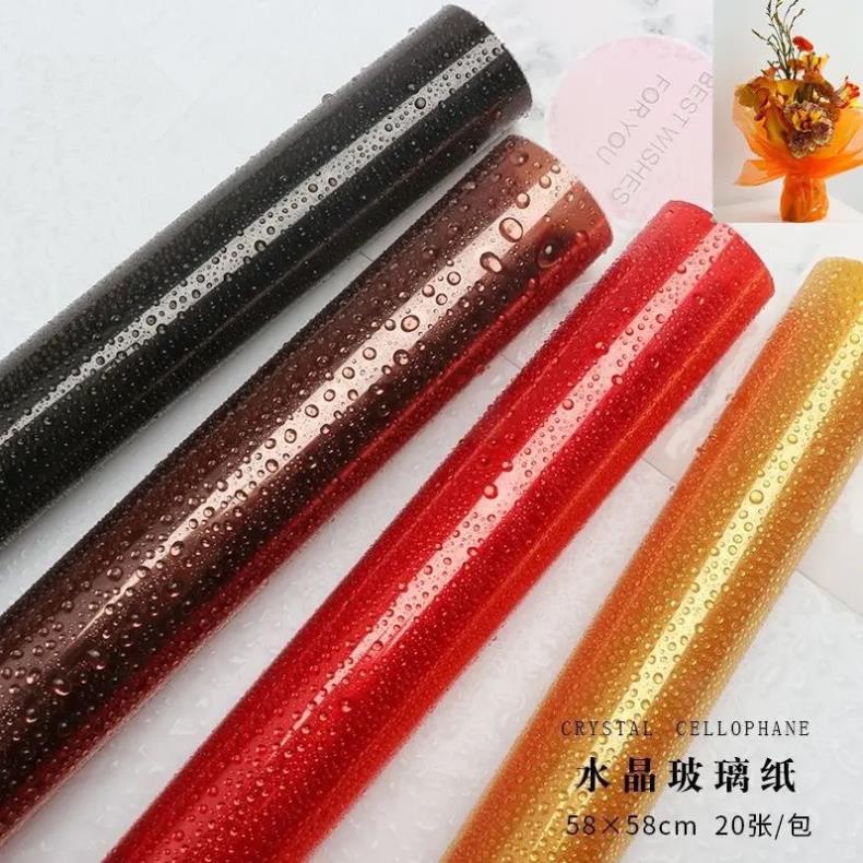 Giấy bóng kiếng màu trong suốt gói hoa .