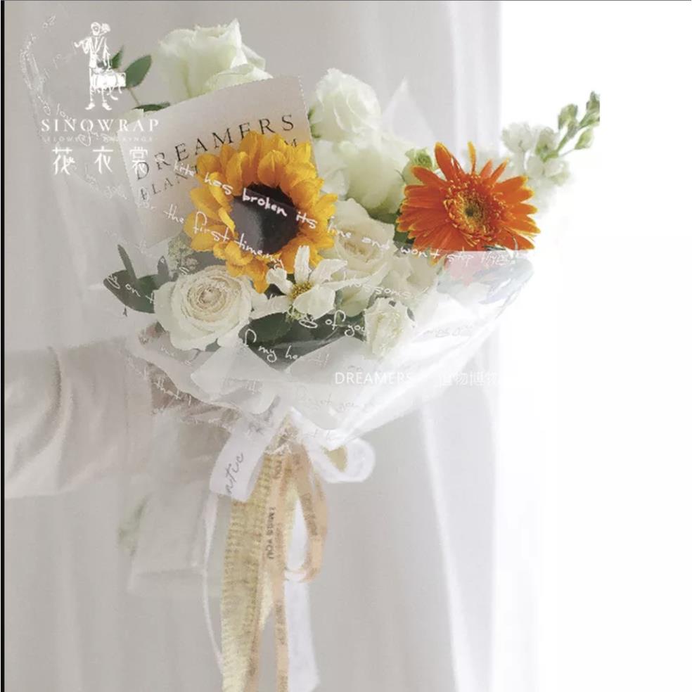 Giấy gói hoa bóng chữ .