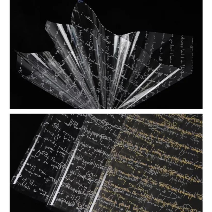 Giấy gói hoa bóng chữ .