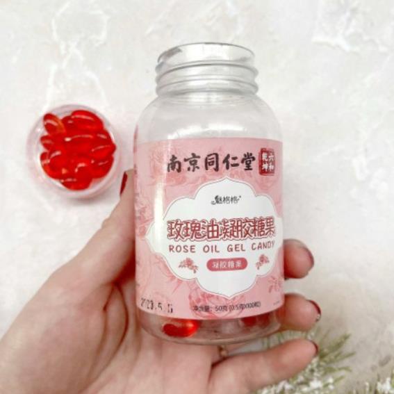 Viên Uống Tinh Dầu Hoa Hồng Thơm Cơ Thể, Chống Lão Hóa Đẹp Da Đồng Nhân Đường Chính Hãng