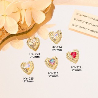Charm tim đính đá trang trí móng tay chọn lẻ cái