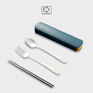 Đũa Thìa Muỗng Bằng INOX, Bộ đồ ăn phong cách Hàn Quốc Kèm Hộp