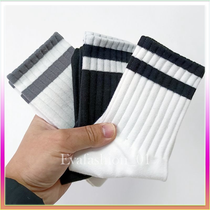 Tất vớ nam nữ Zuji 2 sọc tràn viền, cotton mềm mại, phong cách Nhật Bản TG39