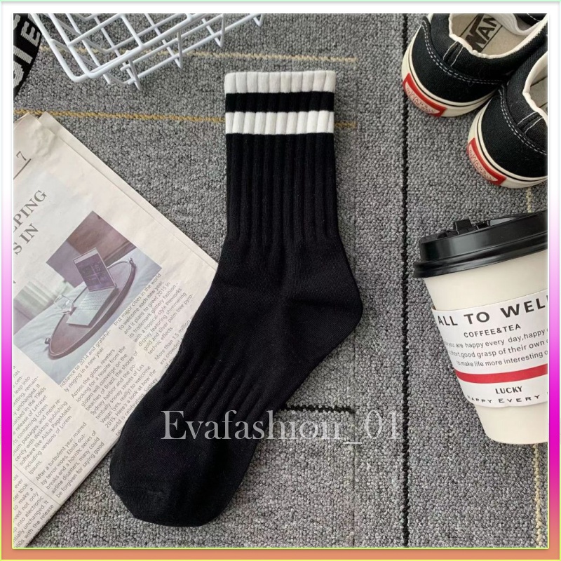 Tất vớ nam nữ Zuji 2 sọc tràn viền, cotton mềm mại, phong cách Nhật Bản TG39