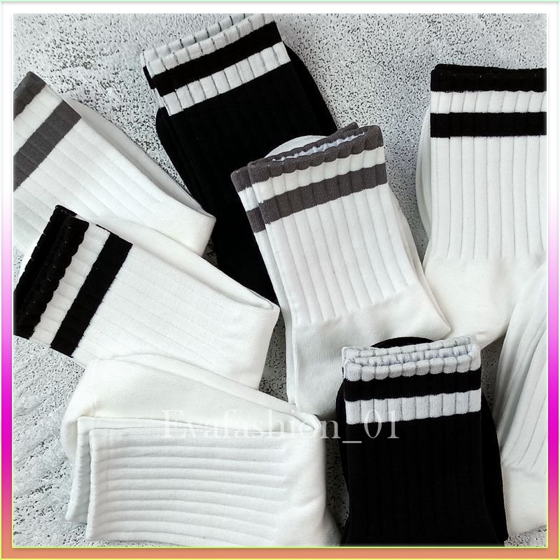 Tất vớ nam nữ Zuji 2 sọc tràn viền, cotton mềm mại, phong cách Nhật Bản TG39