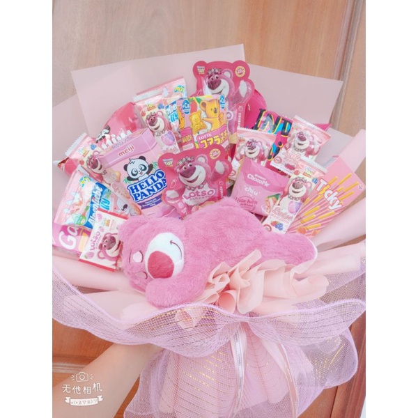 Gấu bông gấu dâu Lotso nằm ngủ hàng bông mịn ú nu siêu dễ thương mềm mại