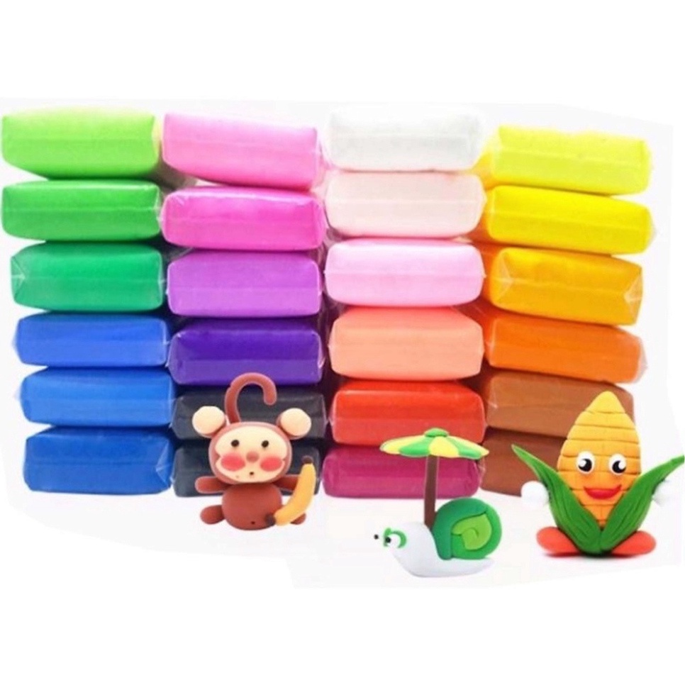 Combo đất sét tự khô Nhật 12/36 màu an toàn nặn hình cao cấp siêu nhẹ dành cho bé làm butter slime trang trí