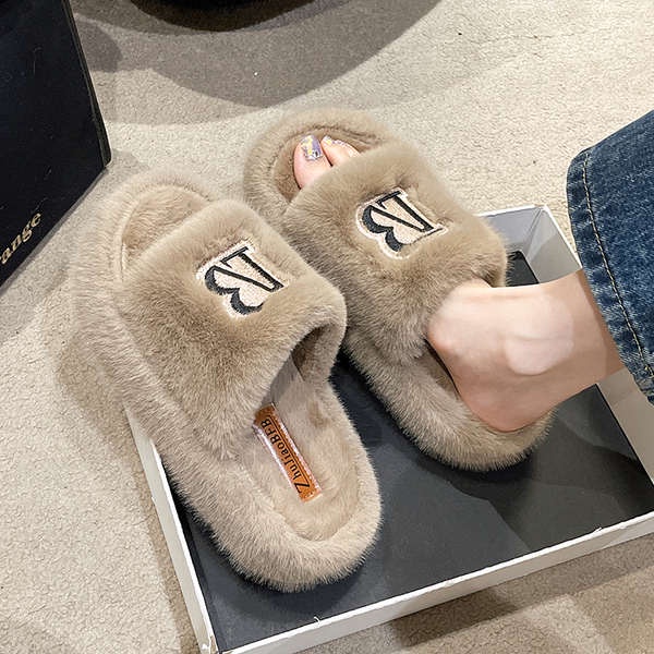 Dép Lông Xù Đế Dày Phong Cách Mới Cho Nữ