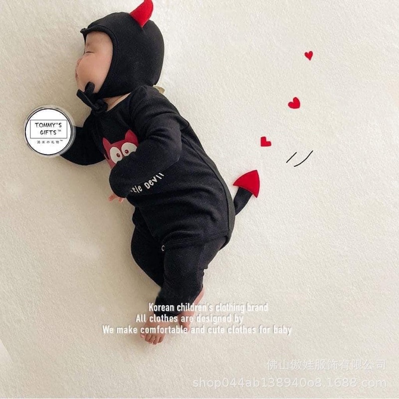 Body chip kèm mũ halloween Devil đáng yêu cho bé