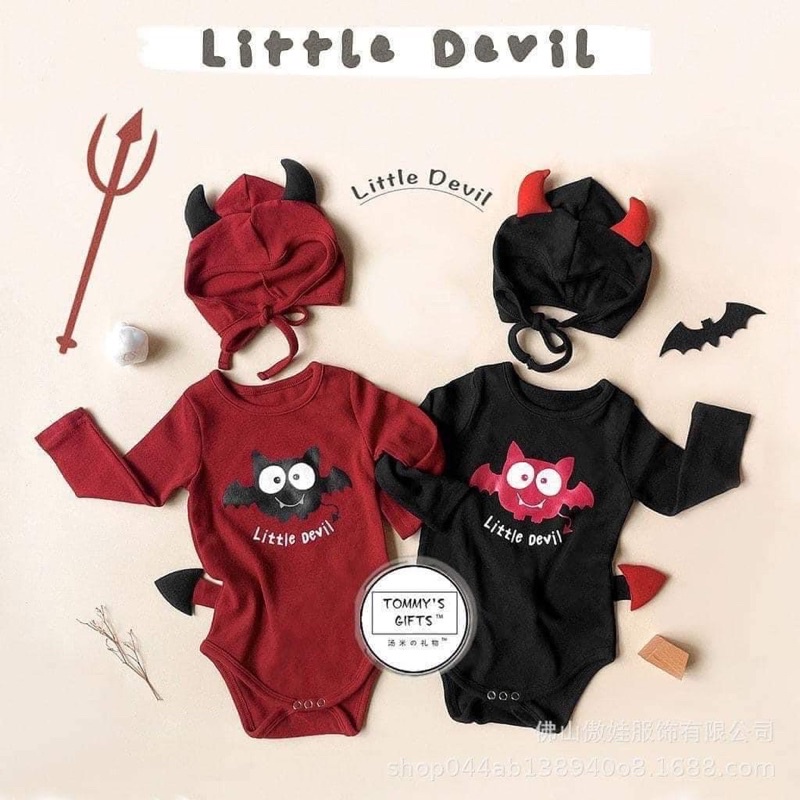 Body chip kèm mũ halloween Devil đáng yêu cho bé